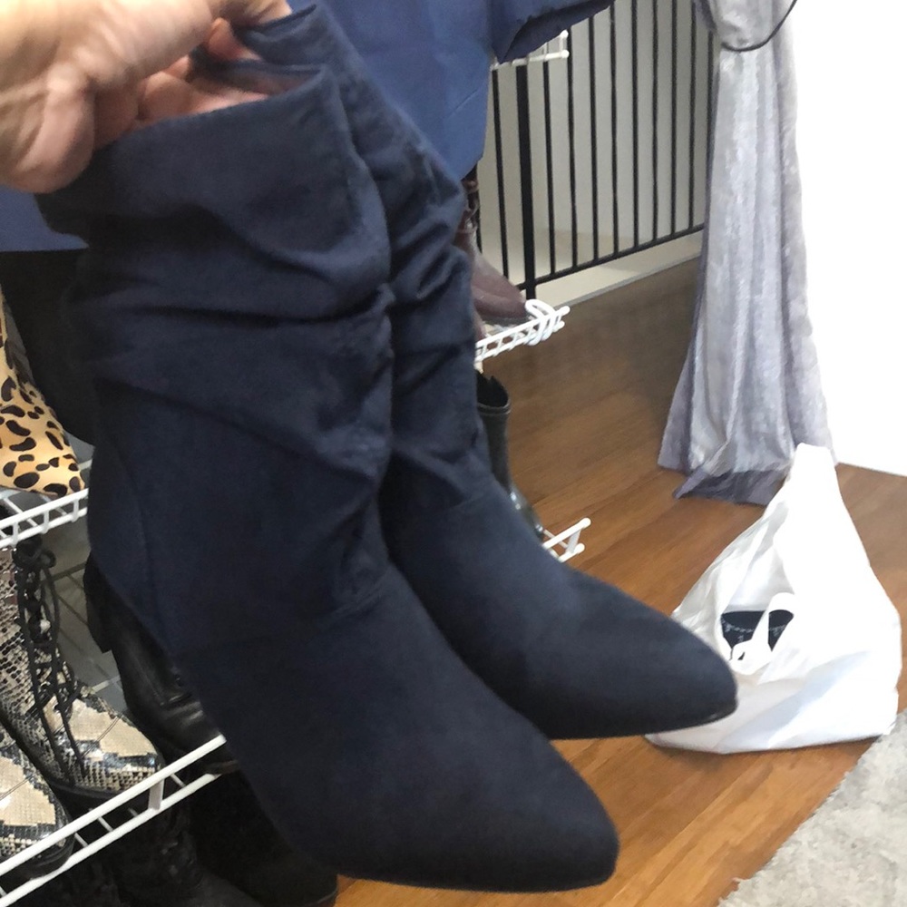 Navy blue boots brand new never worn
